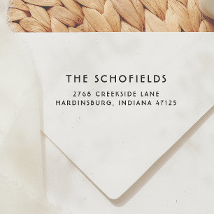 Minimalistiskt modernt deco Namn och Returadress Stämpel