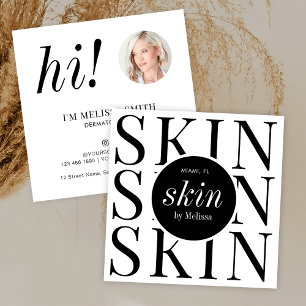 Minimalistiskt modernt dermatologiskt estetiker-fo fyrkantigt visitkort