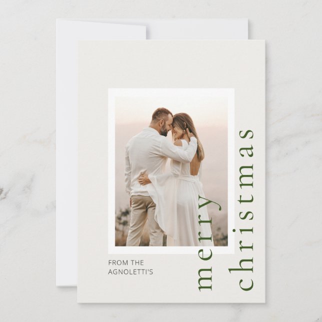 Minimalistiskt, modernt, enkelt fotojulkort inbjudningar (Framsida)