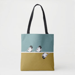 Minimalistiskt modernt fåglars totebag tygkasse