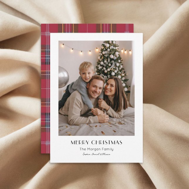 Minimalistiskt, modernt familjefullfoto julkort (Skapare uppladdad)