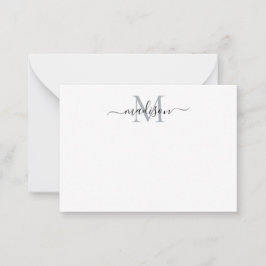 Minimalistiskt, modernt, feminininskt Grått Anteckningskort