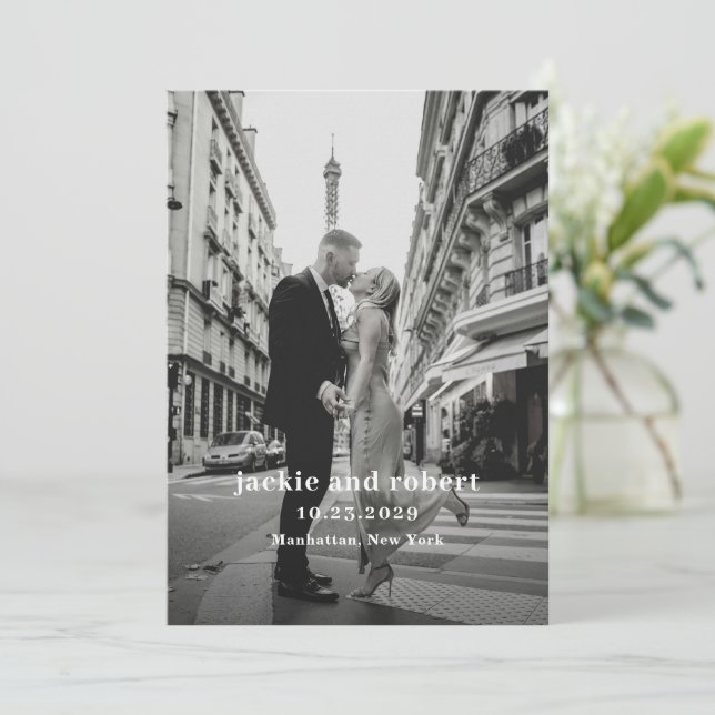 Minimalistiskt Modernt Foto Bröllopsprogram Program (Stående Fram)