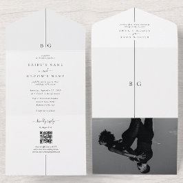 Minimalistiskt modernt foto-inton Monogram Bröllop