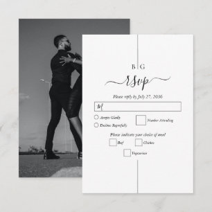 Minimalistiskt modernt foto-inton Monogram Bröllop OSA Kort