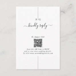 Minimalistiskt modernt foto-inton Monogram Bröllop Tilläggskort