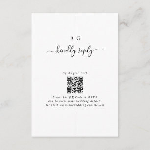 Minimalistiskt modernt foto-inton Monogram Bröllop Tilläggskort
