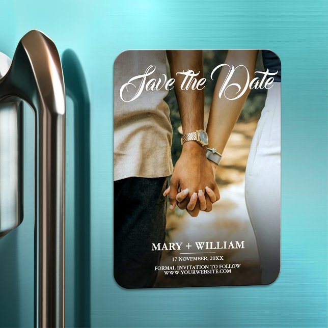 Minimalistiskt, modernt foto - spara datum Bröllop Magnet (Skapare uppladdad)