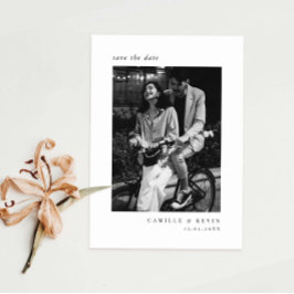 Minimalistiskt modernt foto Spara datum Inbjudningar