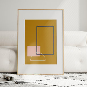 Minimalistiskt modernt Geometriskt mustard i mitte Poster