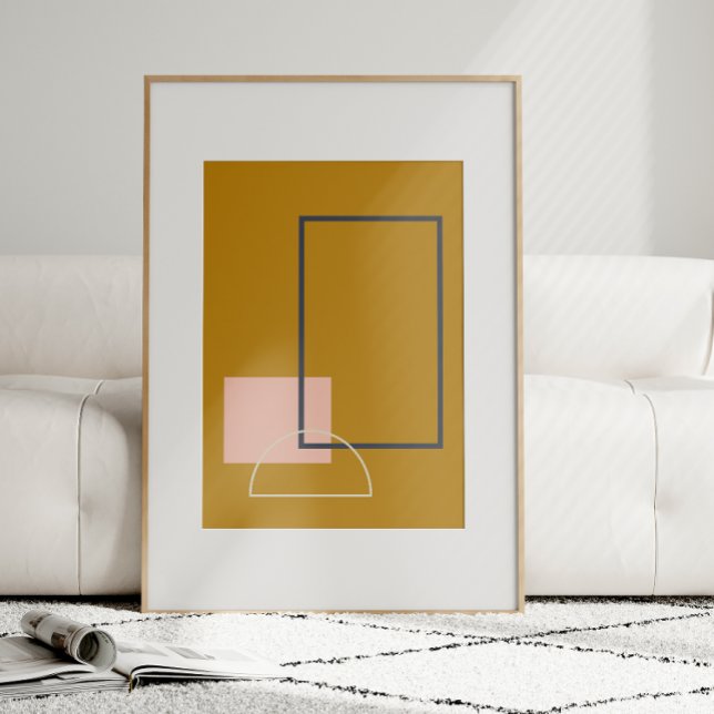 Minimalistiskt modernt Geometriskt mustard i mitte Poster (Skapare uppladdad)