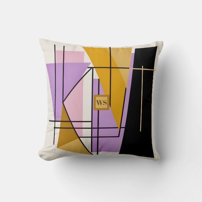 Minimalistiskt modernt geometriskt triangelmonogra kudde (Framsida)