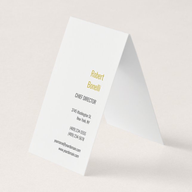 Minimalistiskt, modernt Guld Färg Namn Visitkort (Framsida)