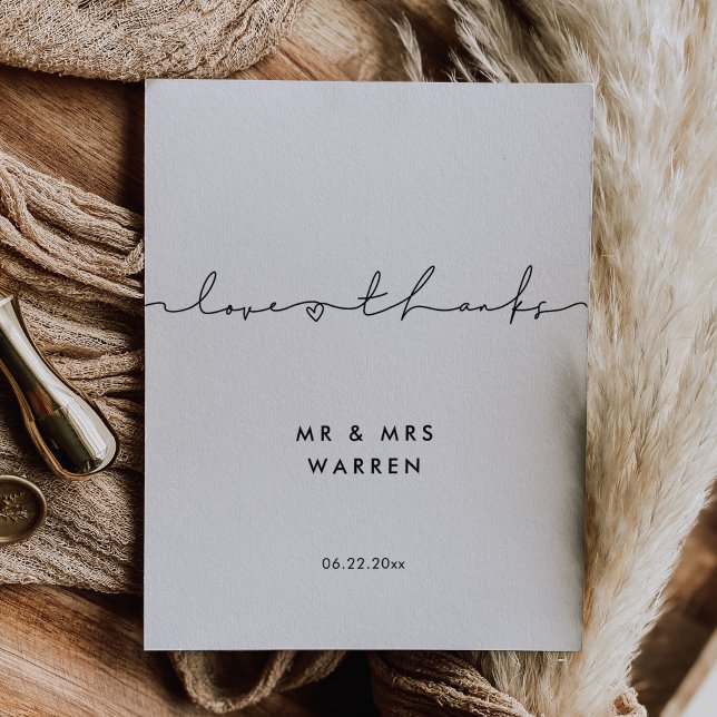 Minimalistiskt modernt handskrivet kärlek och tack (Skapare uppladdad)