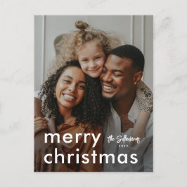 Minimalistiskt modernt julfoto helg vykort