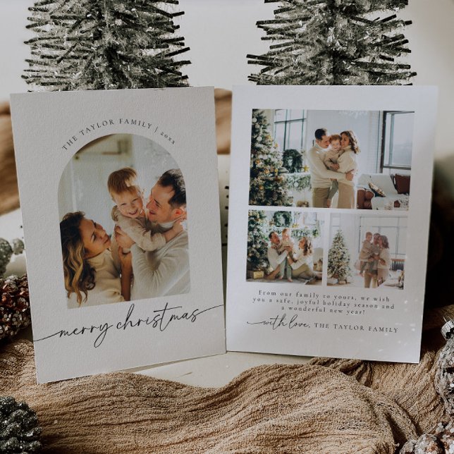 Minimalistiskt modernt julkort för fotofamilj (Skapare uppladdad)