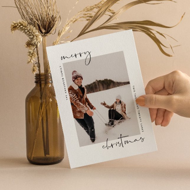 Minimalistiskt modernt julkort med foto (Skapare uppladdad)