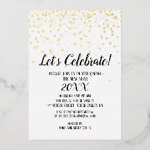 Minimalistiskt, modernt konfetti, nyår Guld