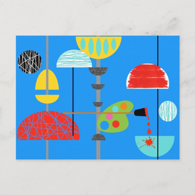 Minimalistiskt modernt konstnärligt vykort (Framsida)