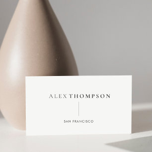 Minimalistiskt modernt Kreativ Namn Black and Whit Visitkort