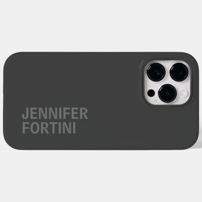 Minimalistiskt, modernt, lägg till ditt namn Grått (Baksida (horisontell))