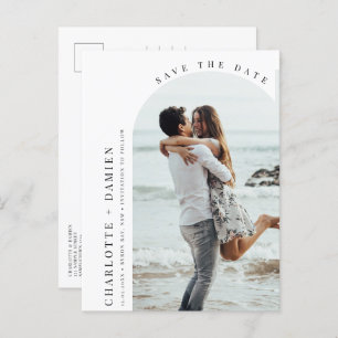 Minimalistiskt modernt ljusbåge Spara datum Vykort