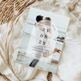 Minimalistiskt modernt mittenljusfoto Spara datum Inbjudningar