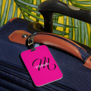 Minimalistiskt modernt monogram initialt namn shoc bagagebricka