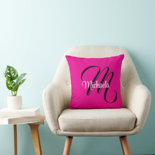 Minimalistiskt modernt monogram initialt namn shoc kudde