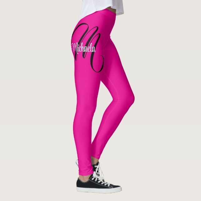 Minimalistiskt modernt monogram initialt namn shoc leggings (Höger)