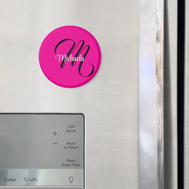 Minimalistiskt modernt monogram initialt namn shoc magnet (In Situ (Fridge))