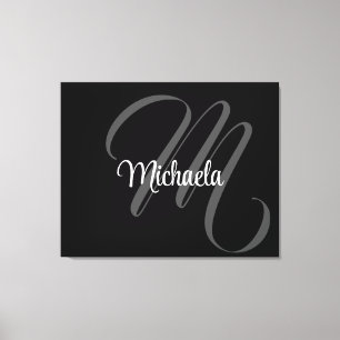 Minimalistiskt modernt monogram, inledande namn canvastryck