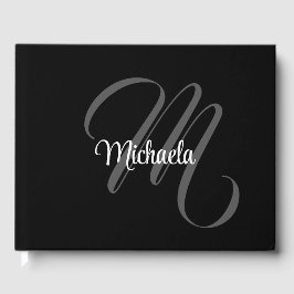 Minimalistiskt modernt monogram, inledande namn gästböcker