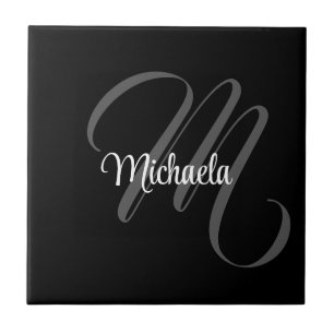 Minimalistiskt modernt monogram, inledande namn kakelplatta