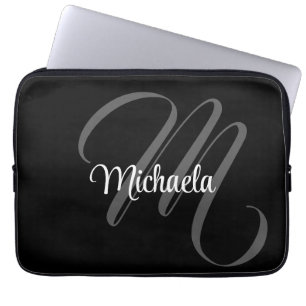 Minimalistiskt modernt monogram, inledande namn laptop fodral