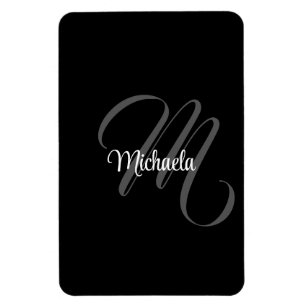Minimalistiskt modernt monogram, inledande namn magnet