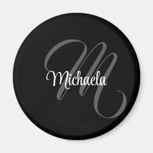 Minimalistiskt modernt monogram, inledande namn magnet