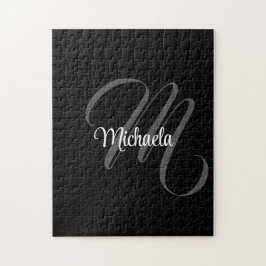 Minimalistiskt modernt monogram, inledande namn pussel