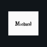 Minimalistiskt modernt monogram namn svart grått canvastryck<br><div class="desc">Minimalistiskt modernt monogram namn-svart grått. Anpassningsbart eget namn i svart på grått färg.</div>