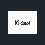 Minimalistiskt modernt monogram namn svart grått canvastryck<br><div class="desc">Minimalistiskt modernt monogram namn-svart grått. Anpassningsbart eget namn i svart på grått färg.</div>