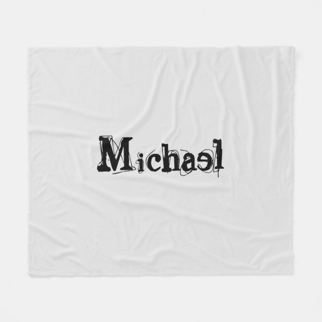 Minimalistiskt modernt monogram namn svart grått fleecefilt (Framsidan (Horisontell))