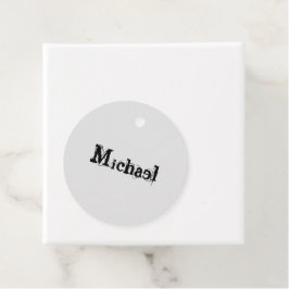 Minimalistiskt modernt monogram namn svart grått gåvor etiketter