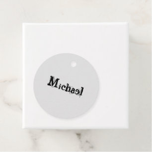 Minimalistiskt modernt monogram namn svart grått gåvor etiketter