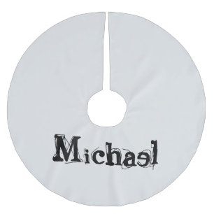 Minimalistiskt modernt monogram namn svart grått julgransmatta borstad polyester