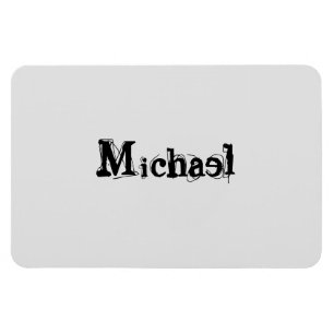 Minimalistiskt modernt monogram namn svart grått magnet