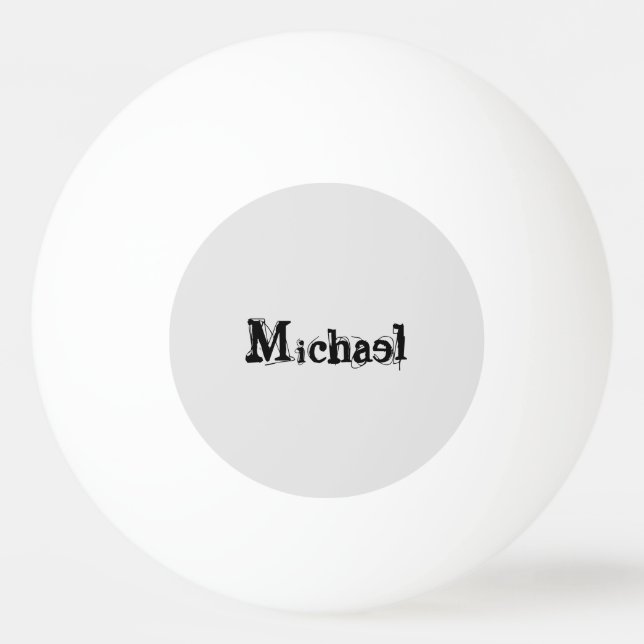 Minimalistiskt modernt monogram namn svart grått pingisboll (Framsidan)