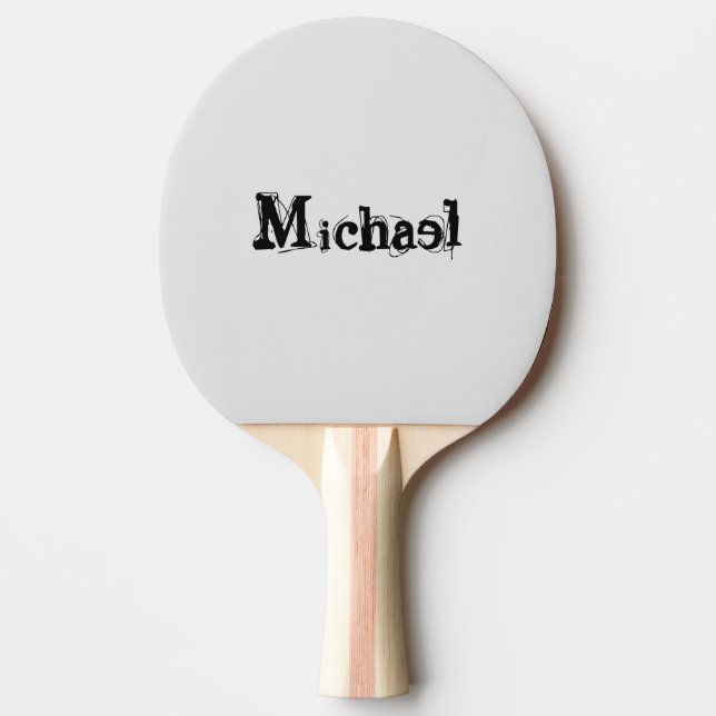 Minimalistiskt modernt monogram namn svart grått pingisracket (Framsidan)