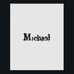 Minimalistiskt modernt monogram namn svart grått poster<br><div class="desc">Minimalistiskt modernt monogram namn-svart grått. Anpassningsbart eget namn i svart på grått färg.</div>