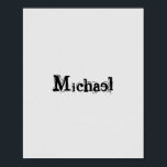 Minimalistiskt modernt monogram namn svart grått poster<br><div class="desc">Minimalistiskt modernt monogram namn-svart grått. Anpassningsbart eget namn i svart på grått färg.</div>