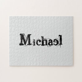 Minimalistiskt modernt monogram namn svart grått pussel